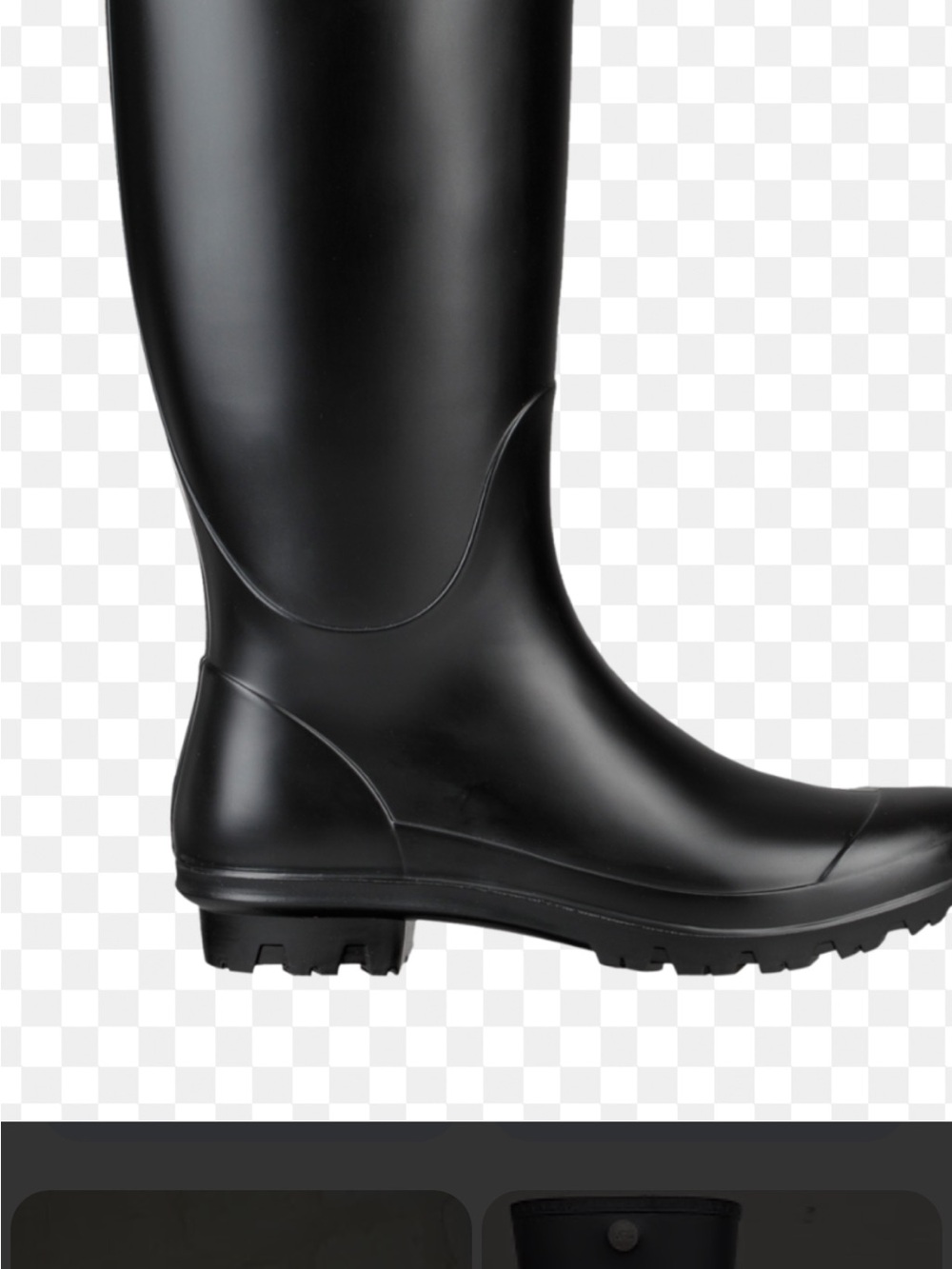 UGG Shelby black matte rubber boots